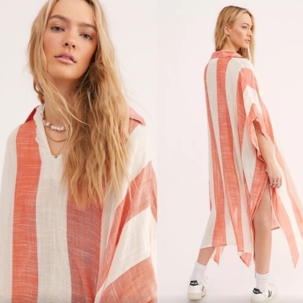 Free People Shore Thing Striped Kaftan